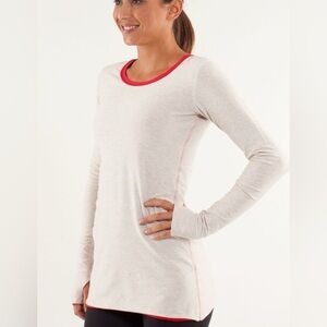 Lululemon Every Yogi Long Sleeve Reversible Long Sleeve Crew size 6 red & gray